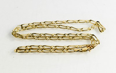 Lot 180 - A 14kt gold chain link necklace, with crab...