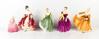 Lot 198 - A group of Royal Doulton porcelain figurines:...