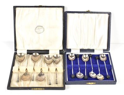 Lot 97 - A cased set of six silver teaspoons,...