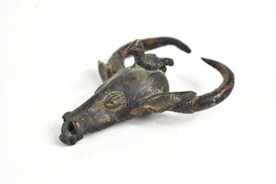 Lot 113 - Antiquities: a bronze water buffalo with bird...