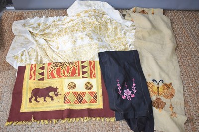 Lot 75 - A large Kashmiri embroidered throw or bed...