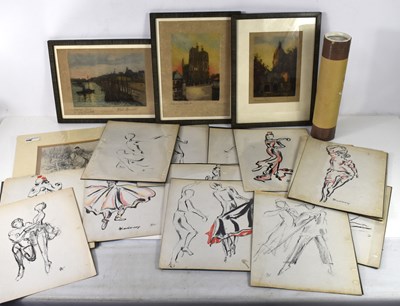 Lot 308 - A group of various prints, including sixteen...