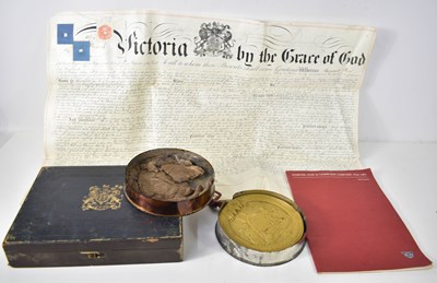 Lot 250 - A Royal Warrant of Patent, hand written on...