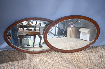 Lot 468 - A mahogany wall mirror, the frame with boxwood...