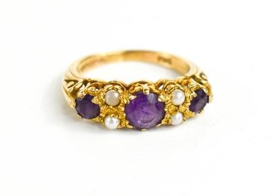 Lot 94 - A Victorian style 9ct gold amethyst and seed...