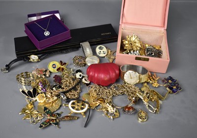 Lot 220 - A quantity of costume jewellery, wristwatches...