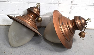 Lot 470 - A pair of large industrial coppered metal...