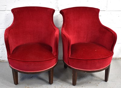 Lot 532 - A pair of Art Deco tub chairs upholstered in...