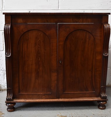 Lot 503 - A Victorian mahogany sideboard, the two arched...