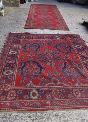 Lot 500 - Two antique wool rugs likely Middle Eastern...