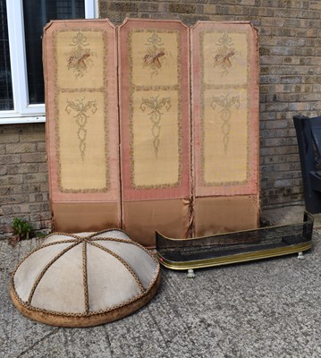 Lot 535 - A French 19th century three fold screen with...