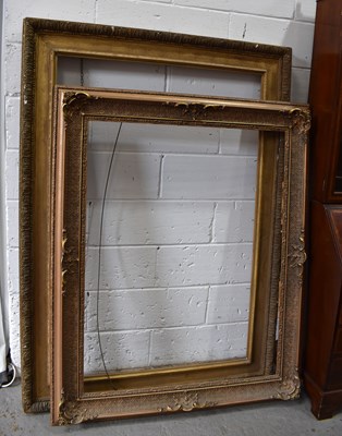 Lot 319 - Two large antique gold painted frames, one...