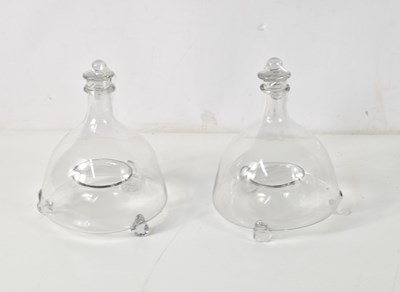 Lot 126 - Two 19th century glass fly traps raised on...