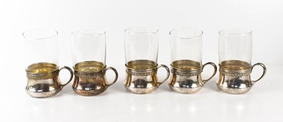 Lot 241 - A set of five Continental 800 silver tea...