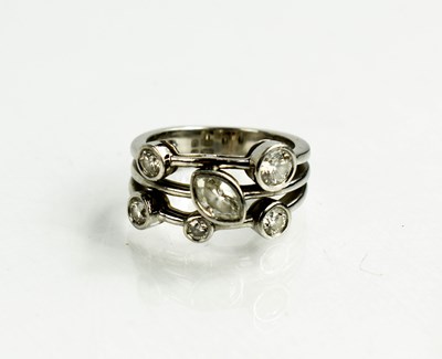 Lot 12 - A platinum and diamond 'bubble' ring by Heidi...