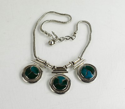 Lot 23 - A Peruvian silver necklace of Inca design,...