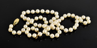Lot 15 - A fine cultured pearl necklace, with 9ct gold...