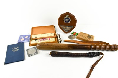 Lot 222 - A Policeman's truncheon, whistle and trophy...