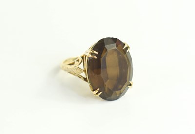 Lot 63 - A 9ct gold and quartz dress ring, the 19th...