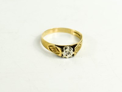 Lot 225 - A 9ct gold and diamond set gypsy ring, size R,...