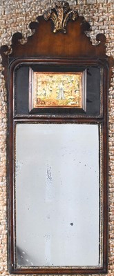 Lot 426 - A Georgian mahogany fret cut wall mirror, with...