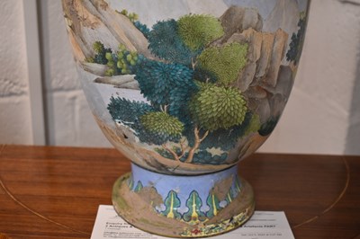 Lot 22 - A large Canton enamel vase, Qing Dynasty,...