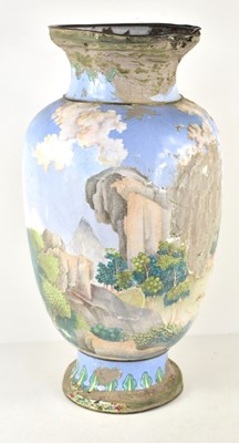 Lot 22 - A large Canton enamel vase, Qing Dynasty,...