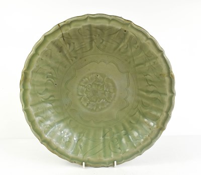 Lot 17 - A 'Longquan' celadon shallow footed bowl, with...