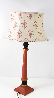 Lot 430 - A hand painted table lamp with gold highlights...