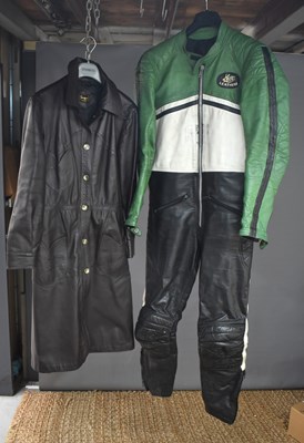 Lot 371 - A set of vintage Kett motorcycle leathers, one...