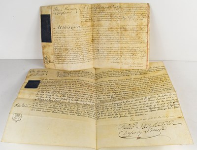 Lot 323 - Two 18th century court documents pertaining to...