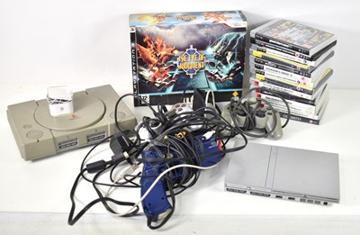 Lot 351 - A vintage Playstation 1 games console with...