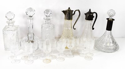 Lot 147 - A group of decanters, Waterford liquer glasses...