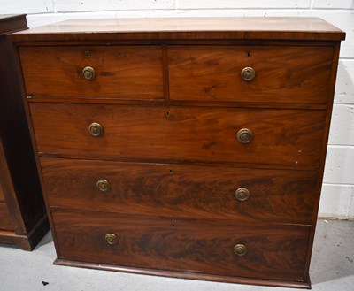 Lot 478 - A 19th century mahogany chest of drawers with...