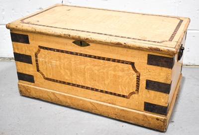 Lot 461 - A Victorian painted pine blanket chest with...