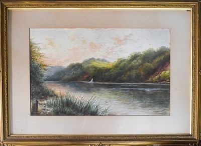 Lot 51 - John Thorley (19th century): lakeside...