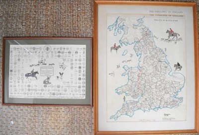 Lot 52 - A map of Britain showing the Foxhunts of...