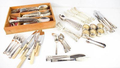 Lot 280 - A collection of silver plated flat and table...