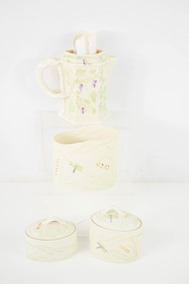 Lot 96 - A group of Belleek wares, decorated with...