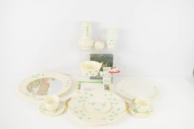 Lot 89 - A group of Belleek wares, all decorated with...