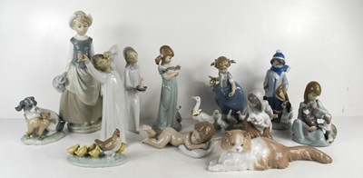 Lot 187 - A group of nine Lladro figures including The...