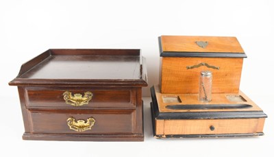 Lot 302 - An Edwardian stationary box, having lidded...