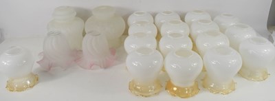 Lot 434 - A large collection of frosted and milk glass...