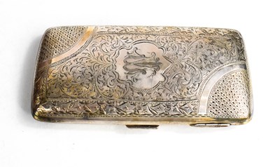 Lot 289 - A silver cigar case, with gilded interior, and...