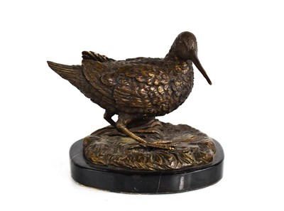 Lot 120 - A 20th century bronze sculpture of a snipe,...