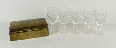 Lot 181 - A set of five Waterford Crystal sherry glasses,...