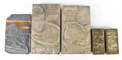 Lot 237 - A group of vintage printing blocks advertising...