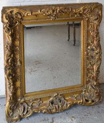 Lot 440 - A 19th century giltwood mirror with later...