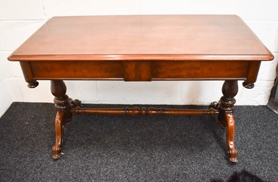 Lot 488 - A William IV mahogany library table, with two...