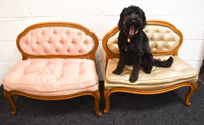 Lot 487 - A pair of antique French children's settees,...